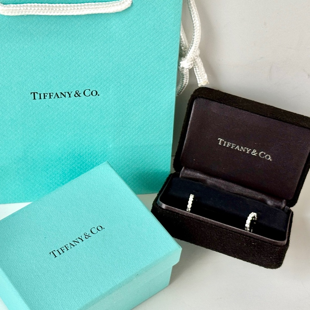 Tiffany & Co Diamond "Metro" Hoop Earrings - New - for Your Valentine!